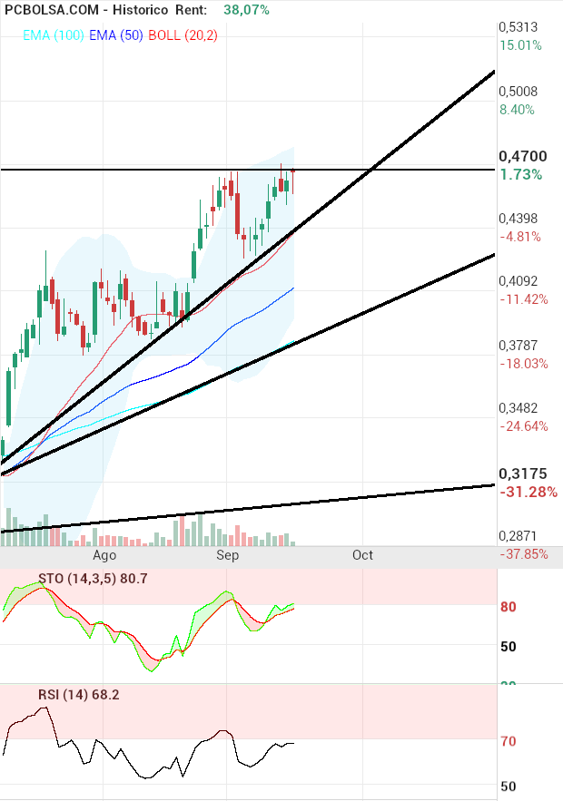 grafico de la accion pacosan