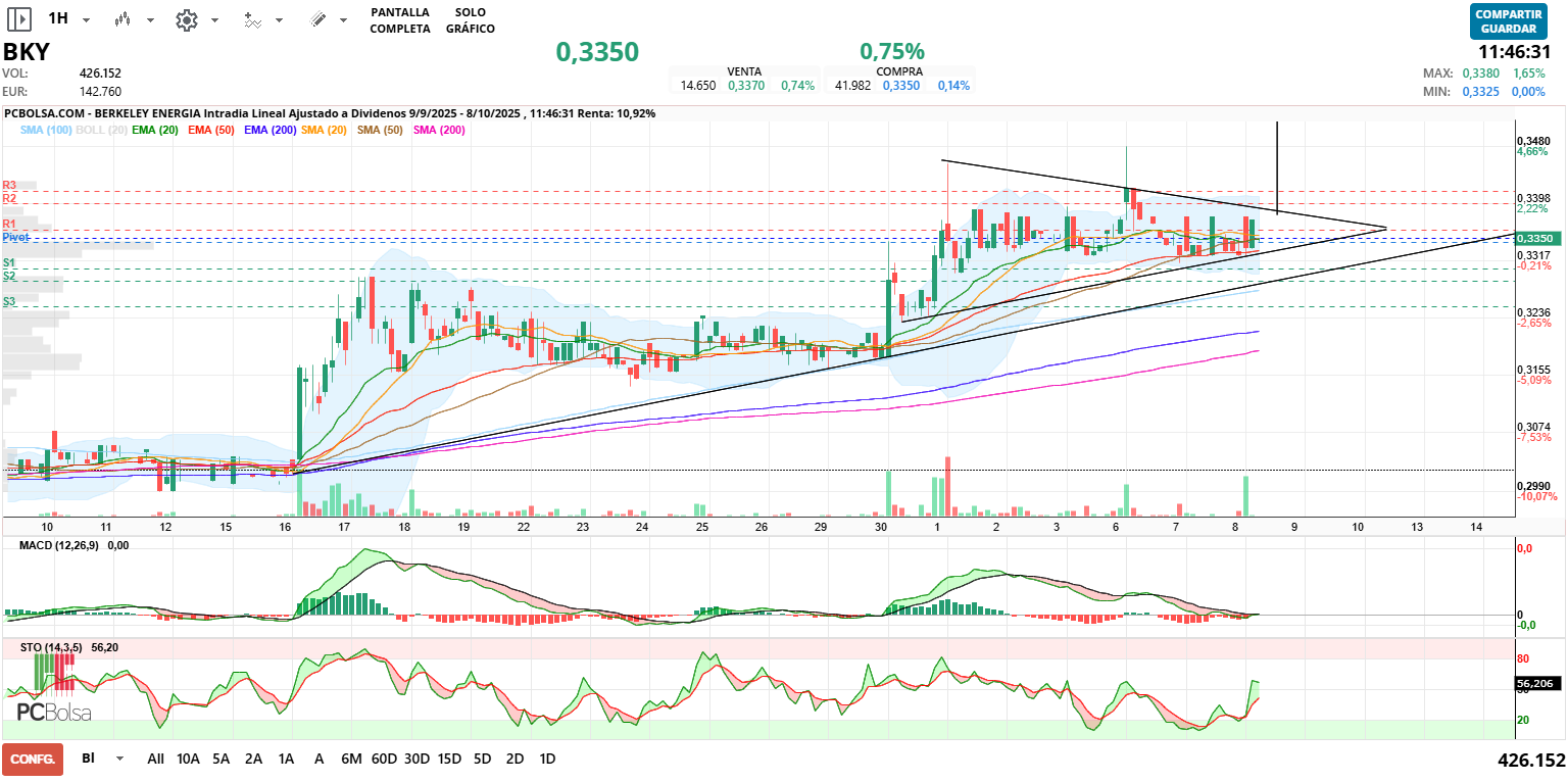 grafico de la accion alcazaba