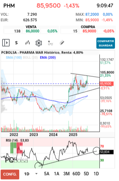 grafico de la accion barrakus