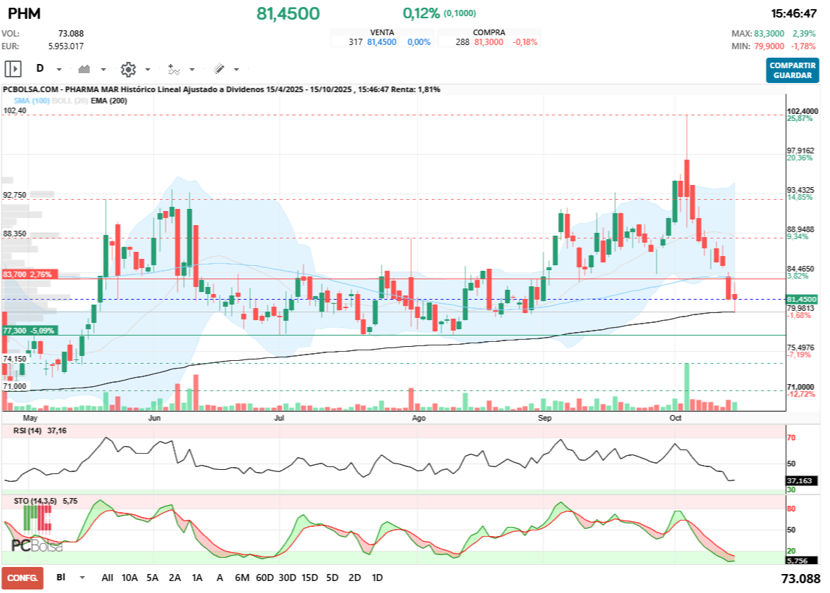 grafico de la accion seescas1978