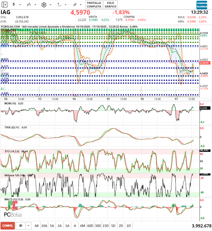 grafico de la accion jminversion