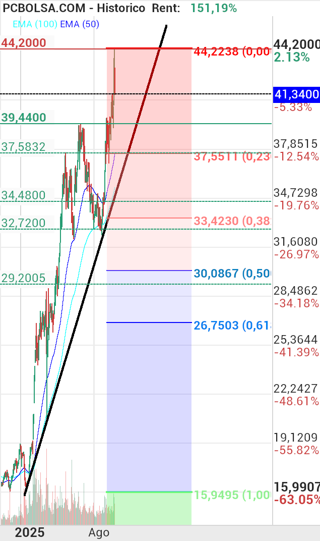 grafico de la accion berto