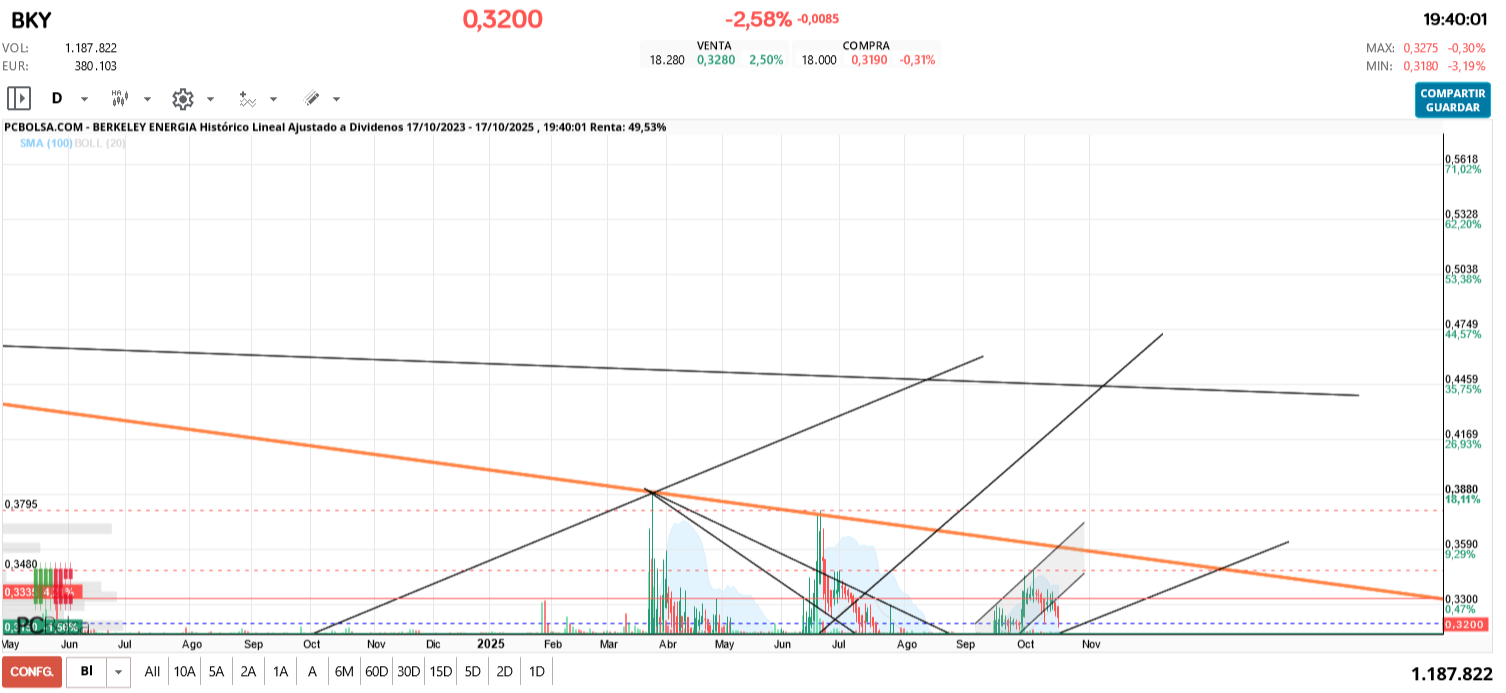 grafico de la accion badon