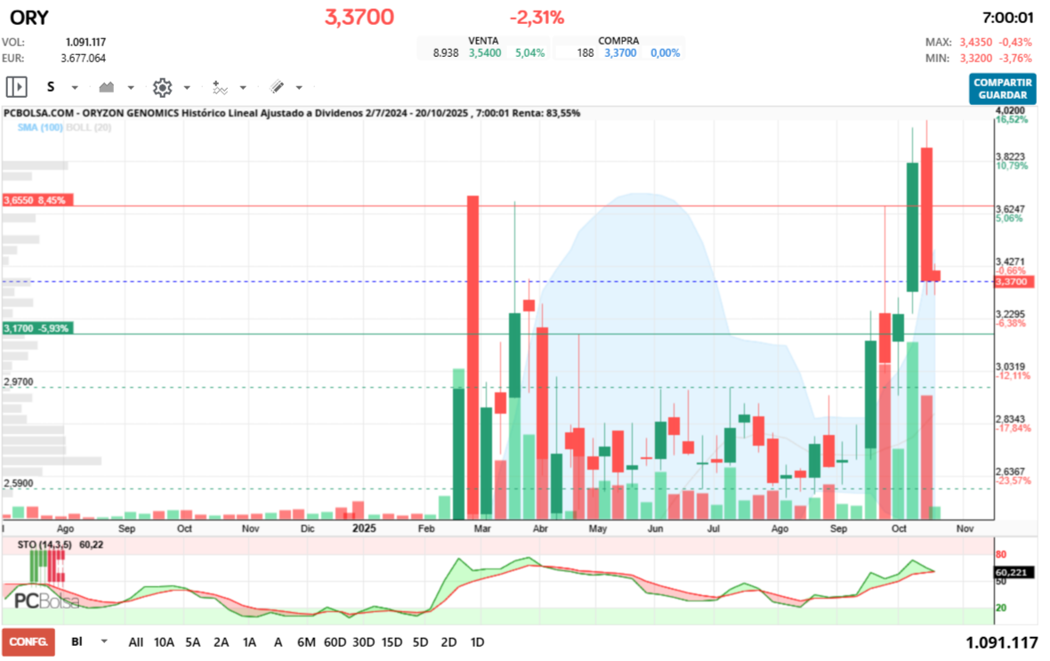 grafico de la accion rolanda