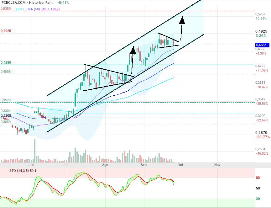 grafico de la accion motero