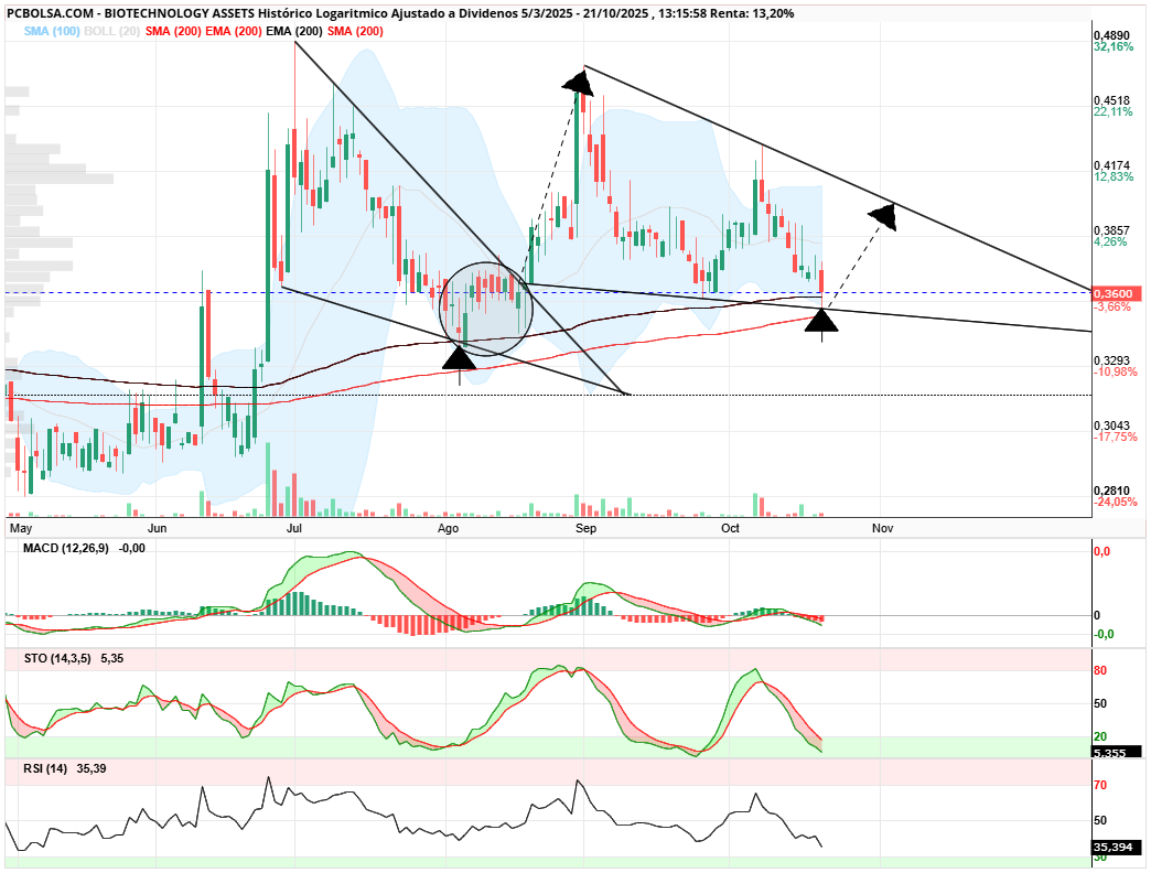 grafico de la accion BIOTECHNOLOGY ASSETS