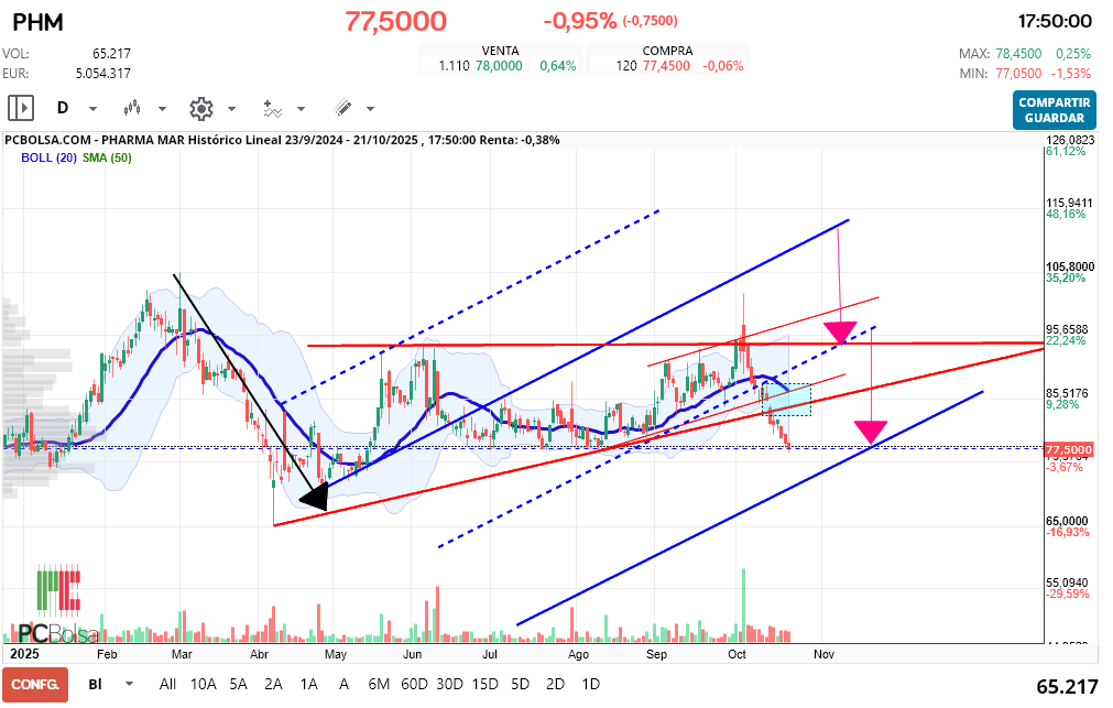 grafico de la accion macadi