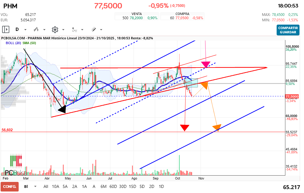 grafico de la accion macadi