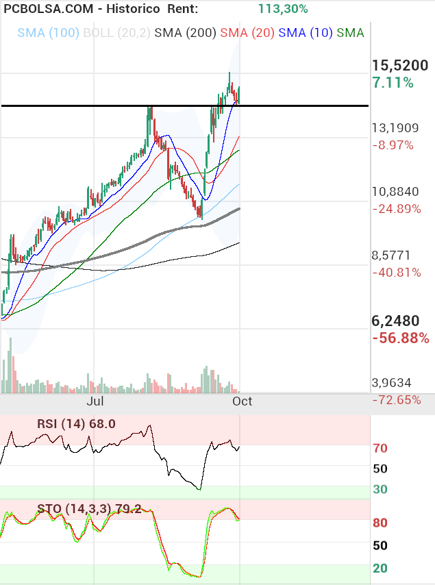 grafico de la accion berto