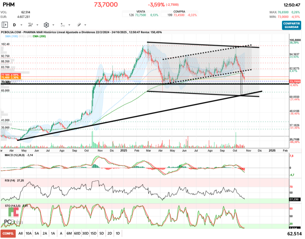 grafico de la accion asiuri