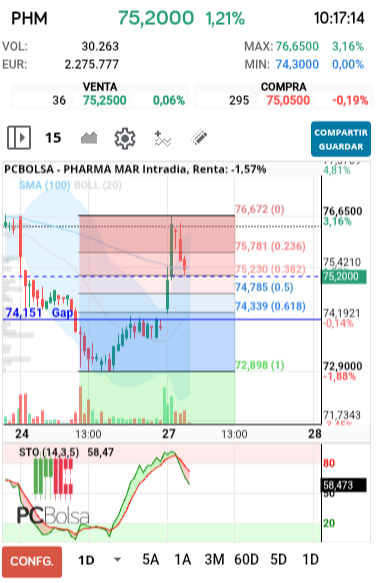 grafico de la accion dmeiga