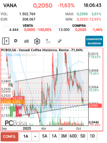 grafico de la accion txinguu