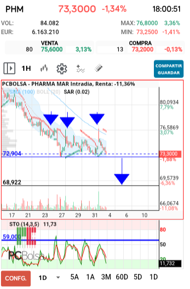 grafico de la accion dmeiga
