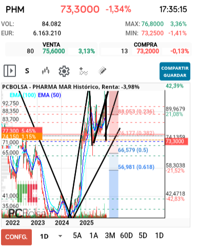 grafico de la accion pueyo