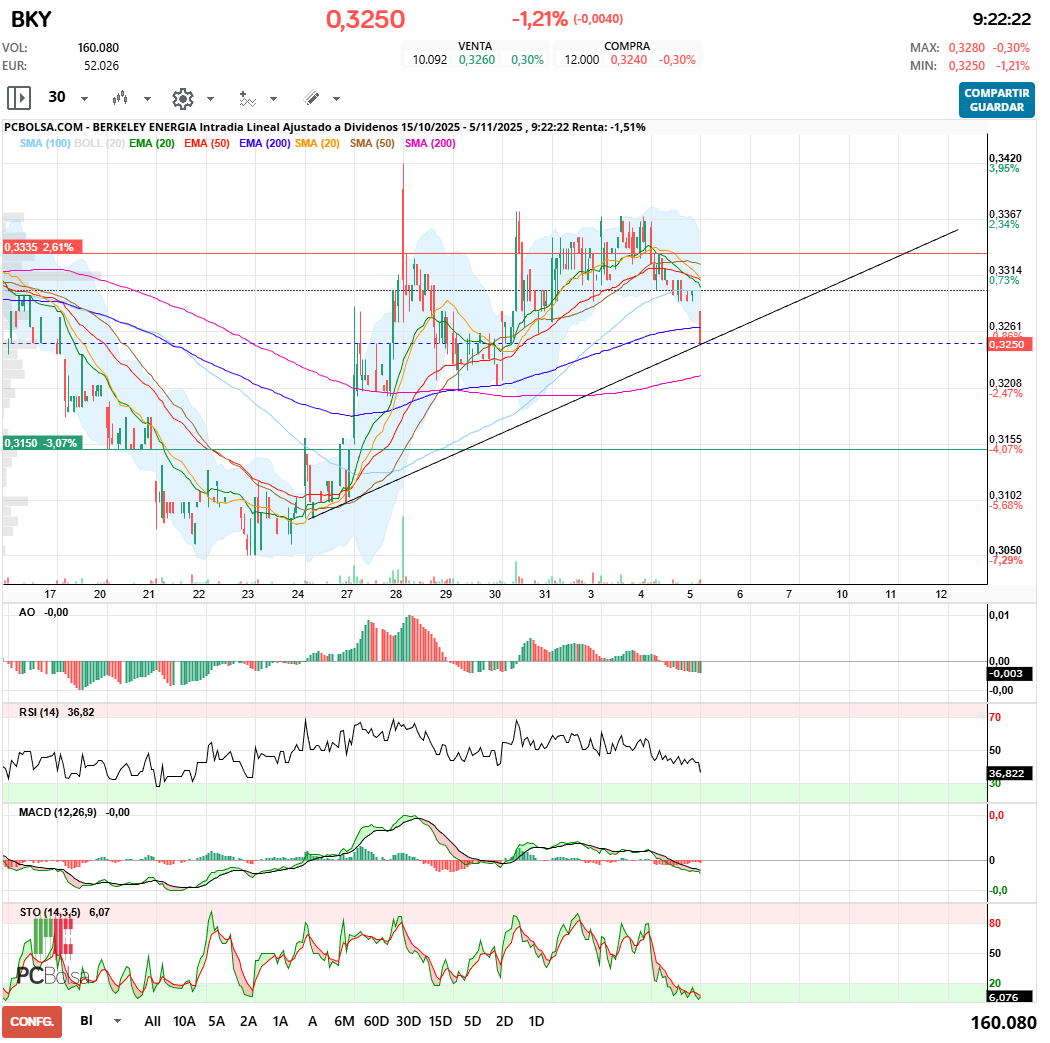grafico de la accion maestro splinter