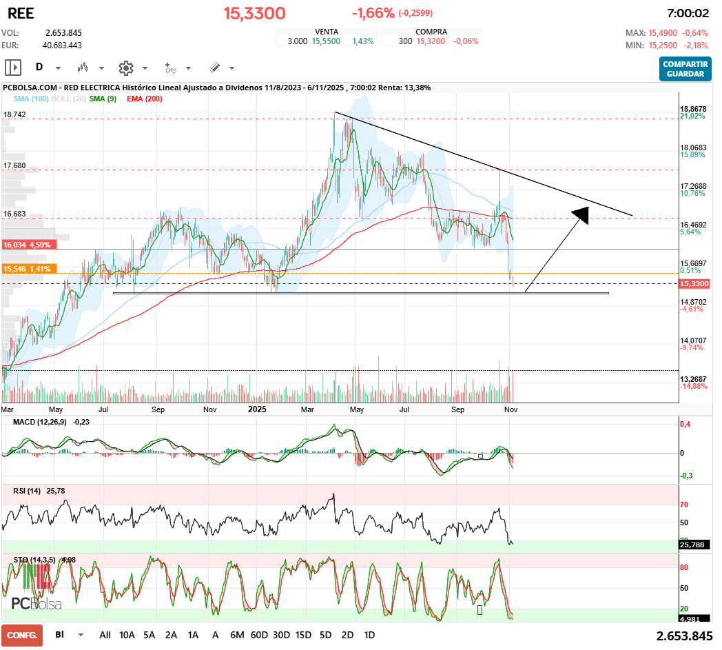 grafico de la accion Red Electrica
