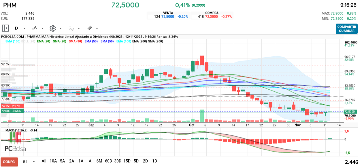 grafico de la accion henr77