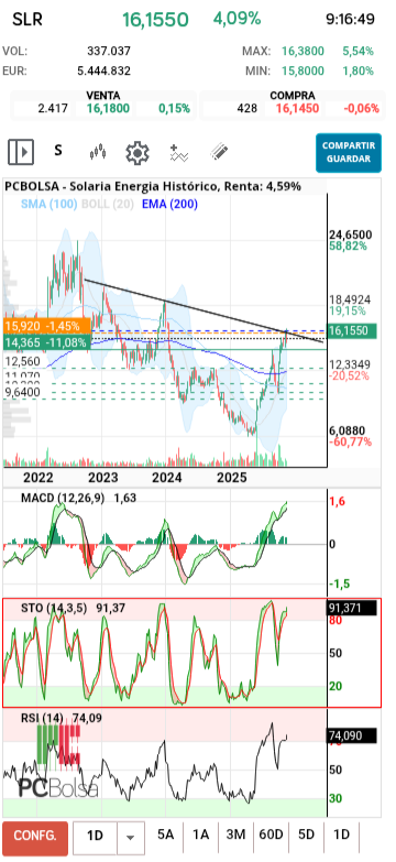 grafico de la accion diek37