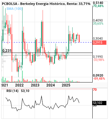 grafico de la accion Berkeley Energia