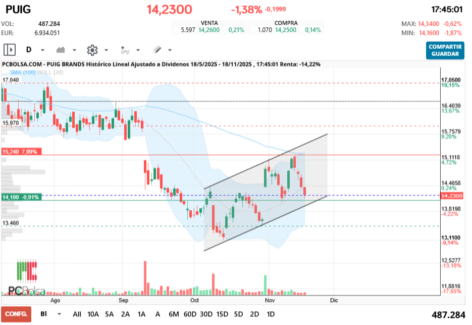 grafico de la accion Puig Brands