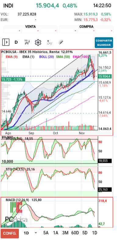grafico de la accion pueyo