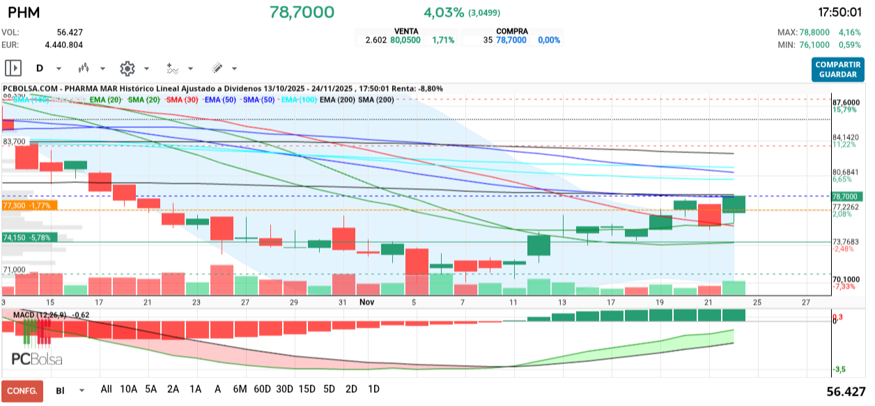 grafico de la accion henr77