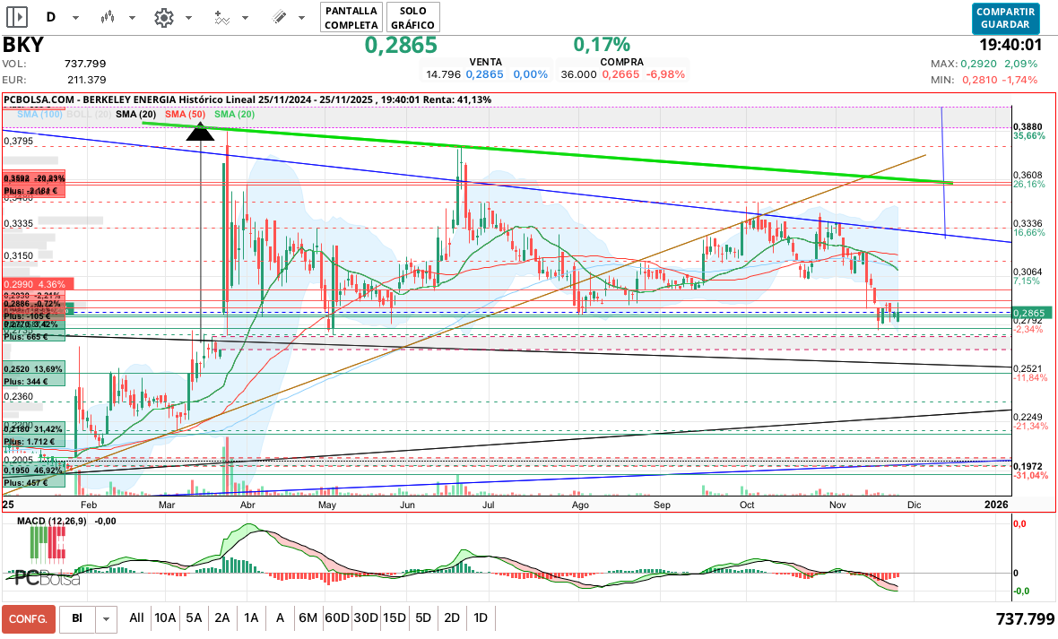 grafico de la accion spin77