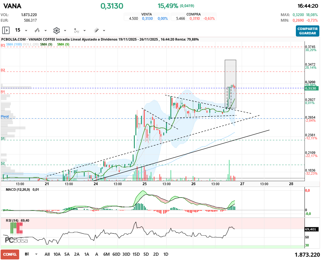 grafico de la accion javifm