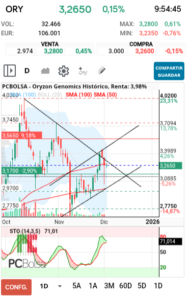 grafico de la accion snel
