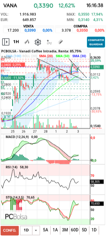 grafico de la accion txinguu