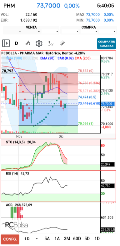grafico de la accion dmeiga