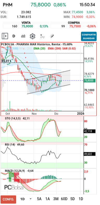 grafico de la accion dmeiga
