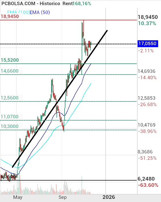 grafico de la accion javilo