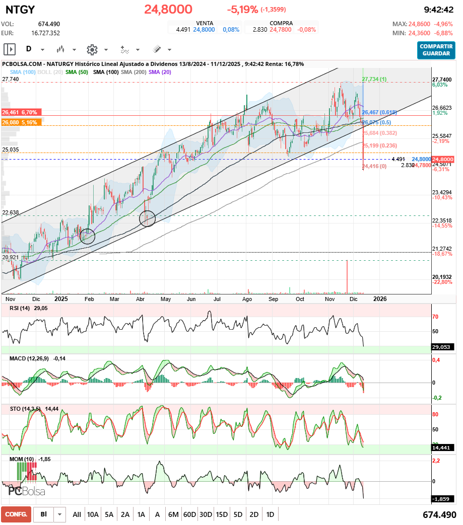 grafico de la accion irlaino