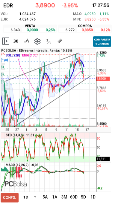 grafico de la accion pueyo