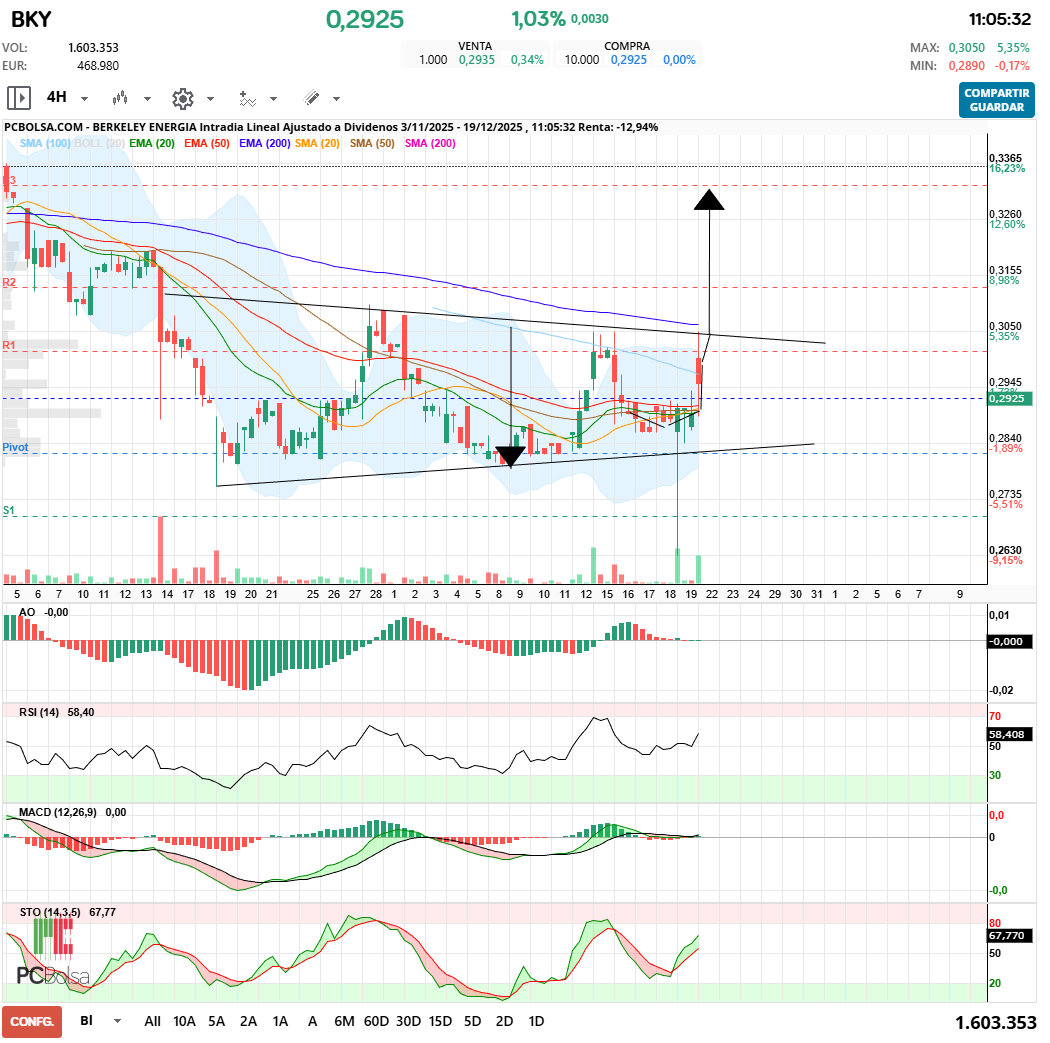 grafico de la accion maestro splinter