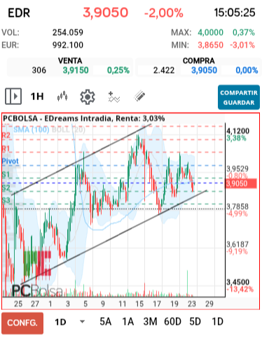 grafico de la accion pueyo