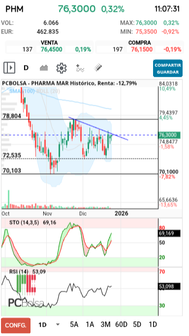 grafico de la accion dmeiga