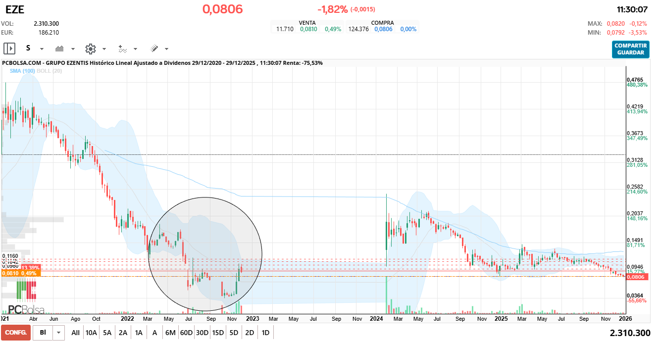 grafico de la accion jelins