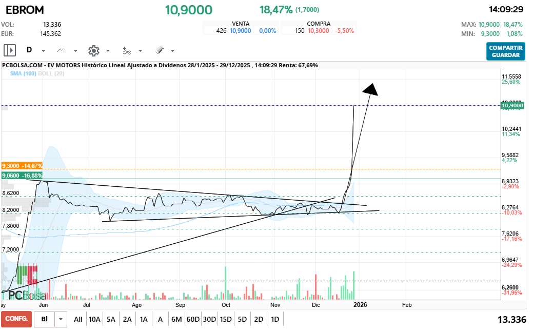 grafico de la accion crik-crik