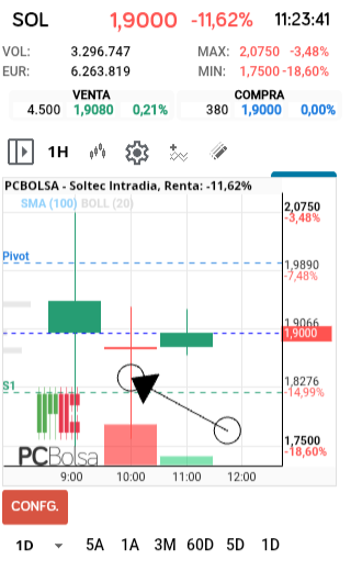 grafico de la accion faemino1