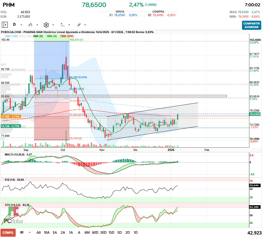 grafico de la accion javifm