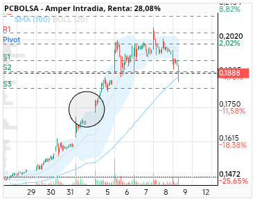 grafico de la accion dmarronv