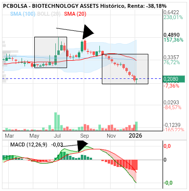 grafico de la accion BIOTECHNOLOGY ASSETS