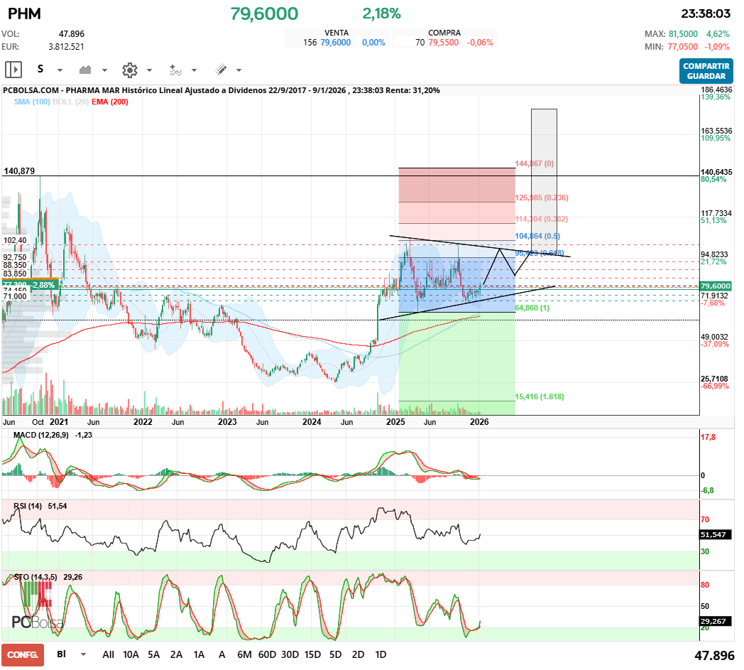 grafico de la accion javifm