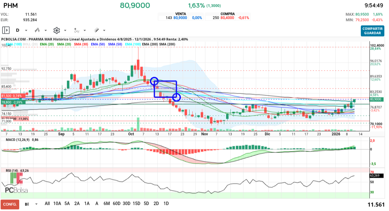 grafico de la accion henr77
