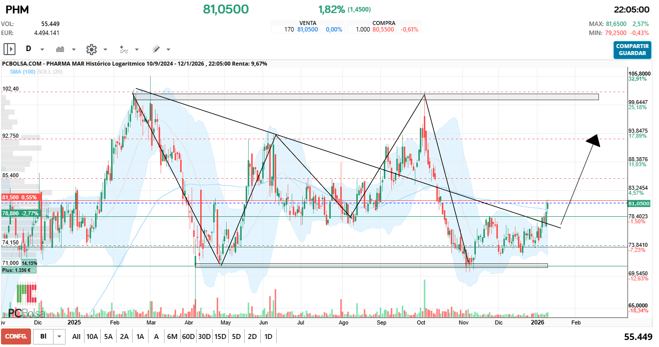 grafico de la accion fenix