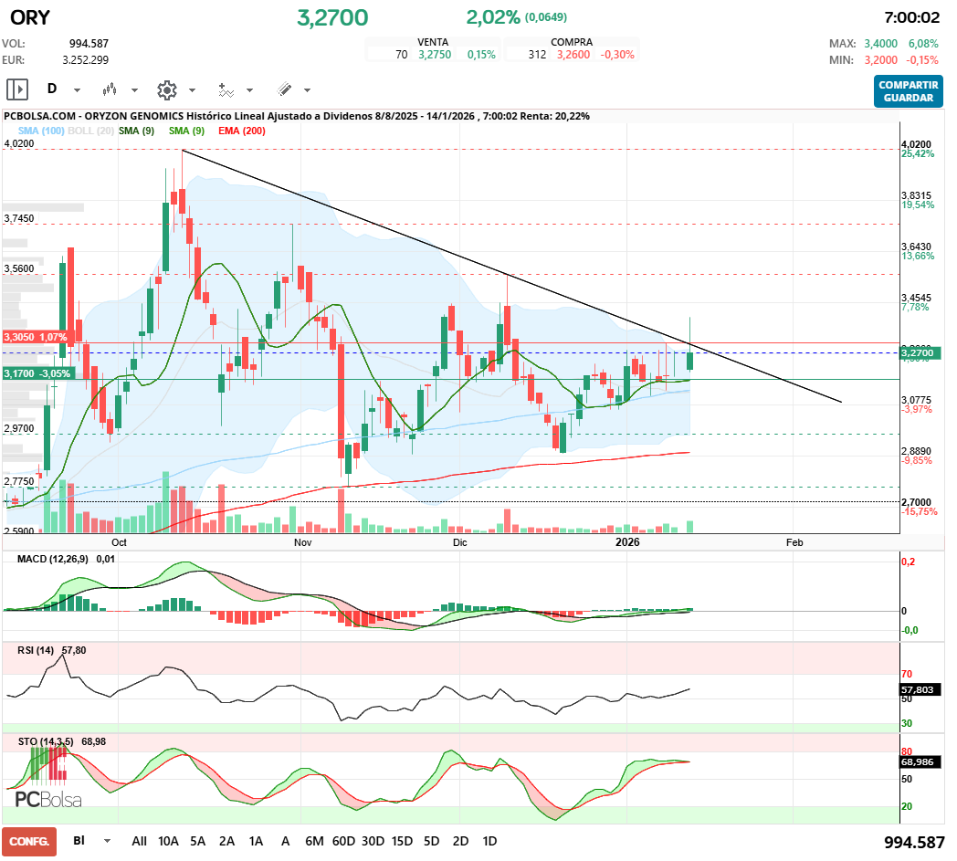 grafico de la accion javifm