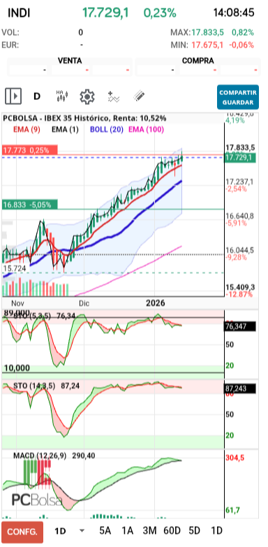 grafico de la accion pueyo