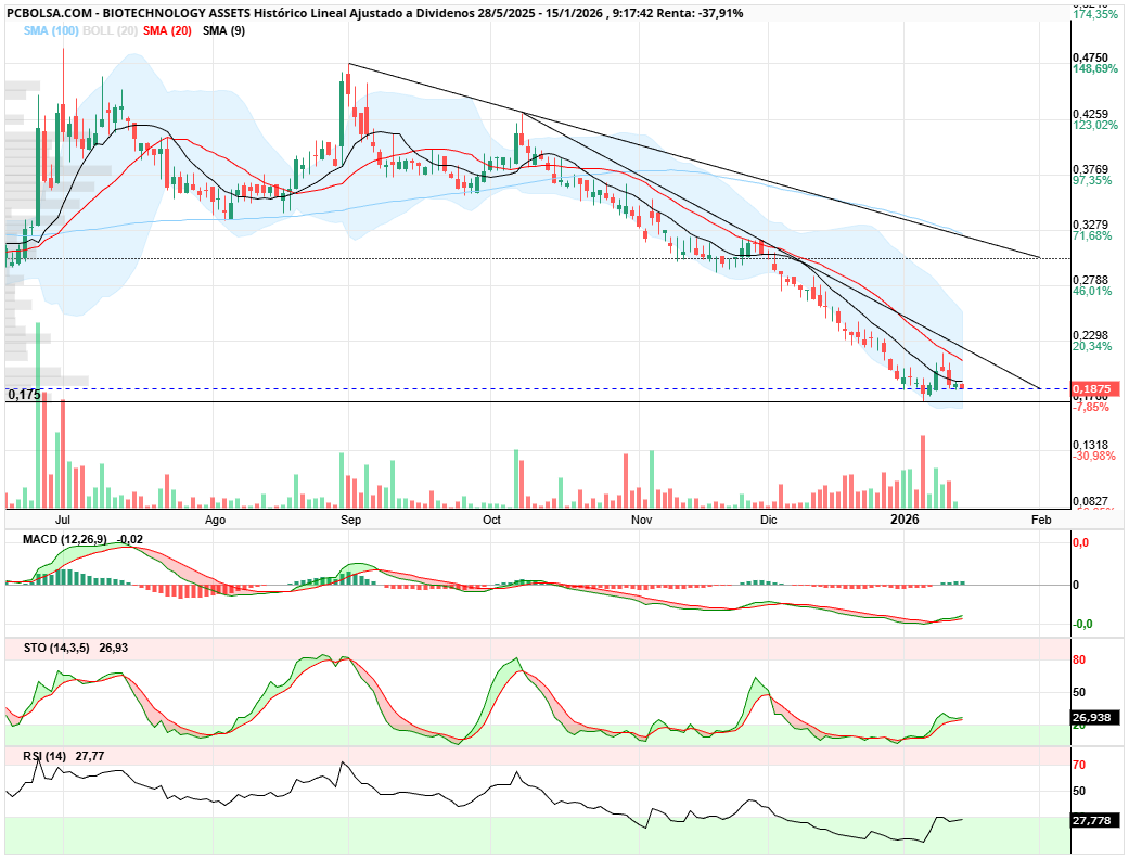 grafico de la accion BIOTECHNOLOGY ASSETS